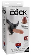 7“ Uncut Cock with Strap-On Harness