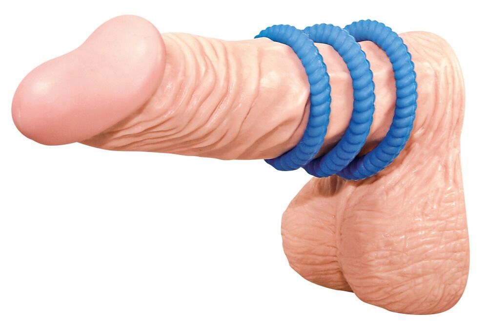 3pcs silicone ring blue