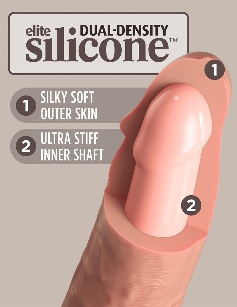 6" Vibrating + Dual Density Silicone Cock