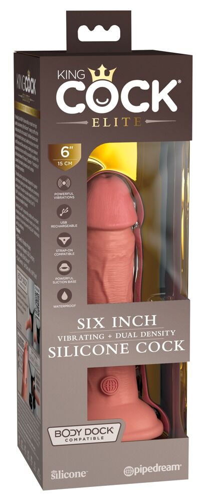 6" Vibrating + Dual Density Silicone Cock