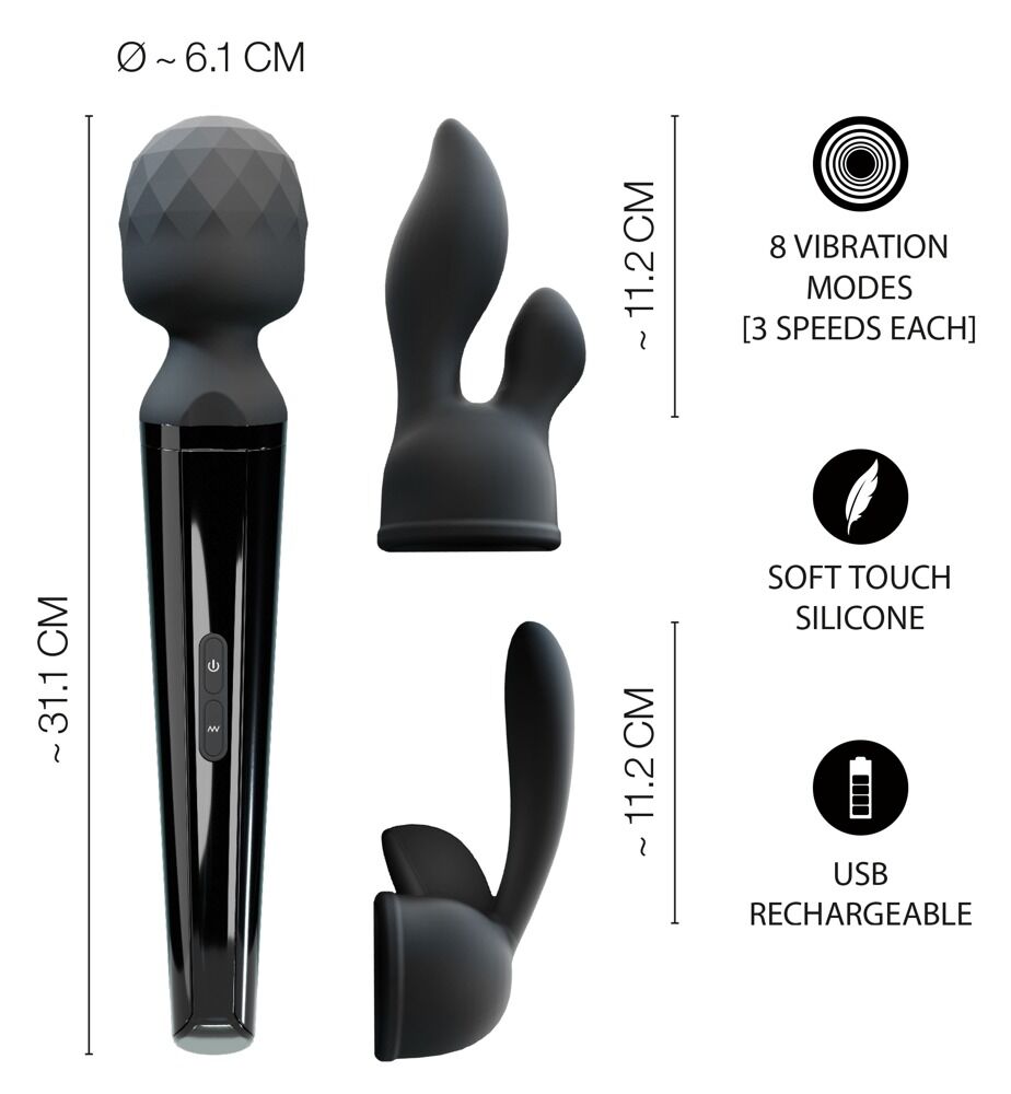 Wand Vibrator mit 2 Aufsätzen