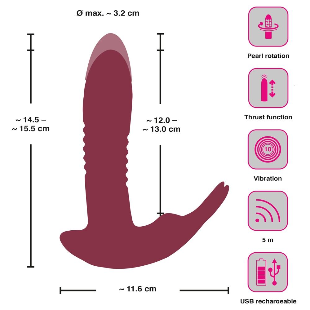 RC Hands-free 3 Function Vibrator