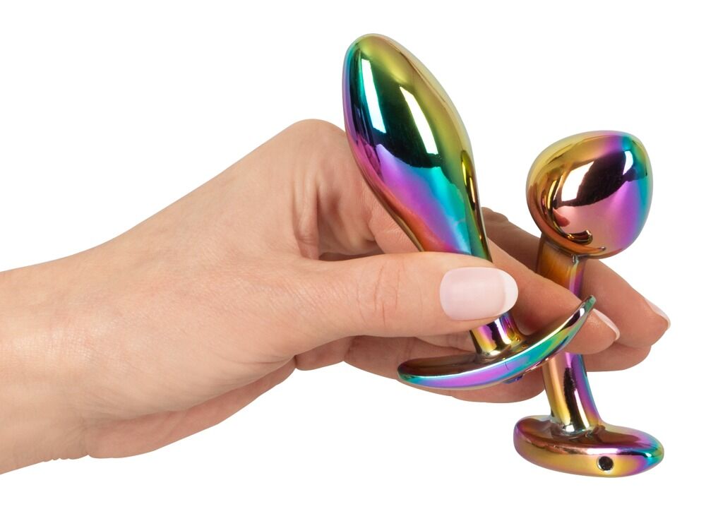 Metal Butt Plug Set in Rainbow Colours