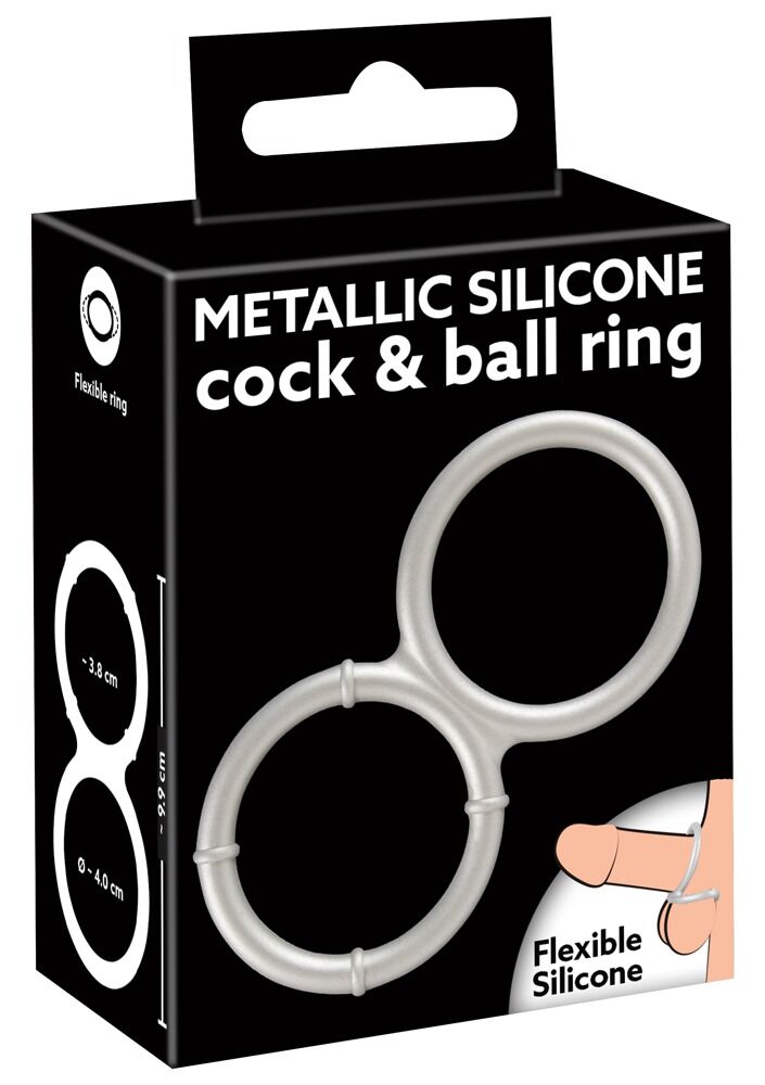 Metallic Silicone cock and ball ring