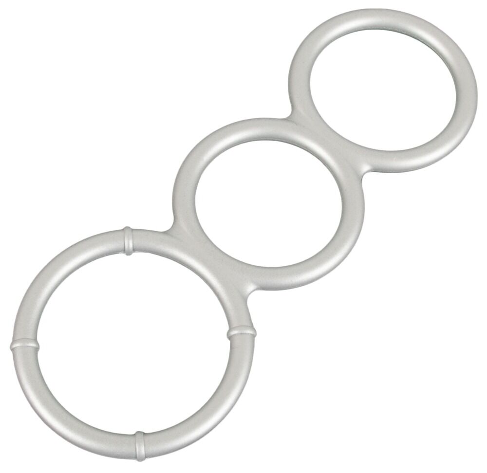 Metallic Silicone Triple cock/ball ring