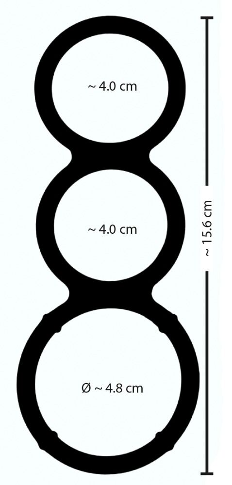 Metallic Silicone Triple cock/ball ring