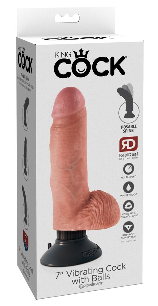 7“ Vibrating Cock with Balls