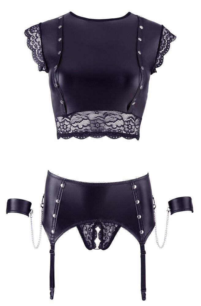 Top and Crotchless Suspender Briefs