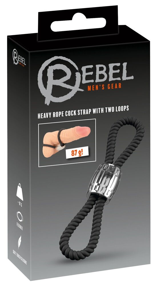 Heavy Rope Cock Strap with two Loops