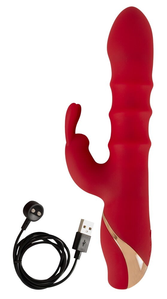 Rabbit Vibrator with 3 Moving Rings